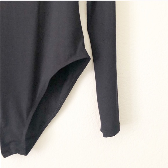 NWOT TOPSHOP square neck ribbed bodysuit black - Picture 7 of 10
